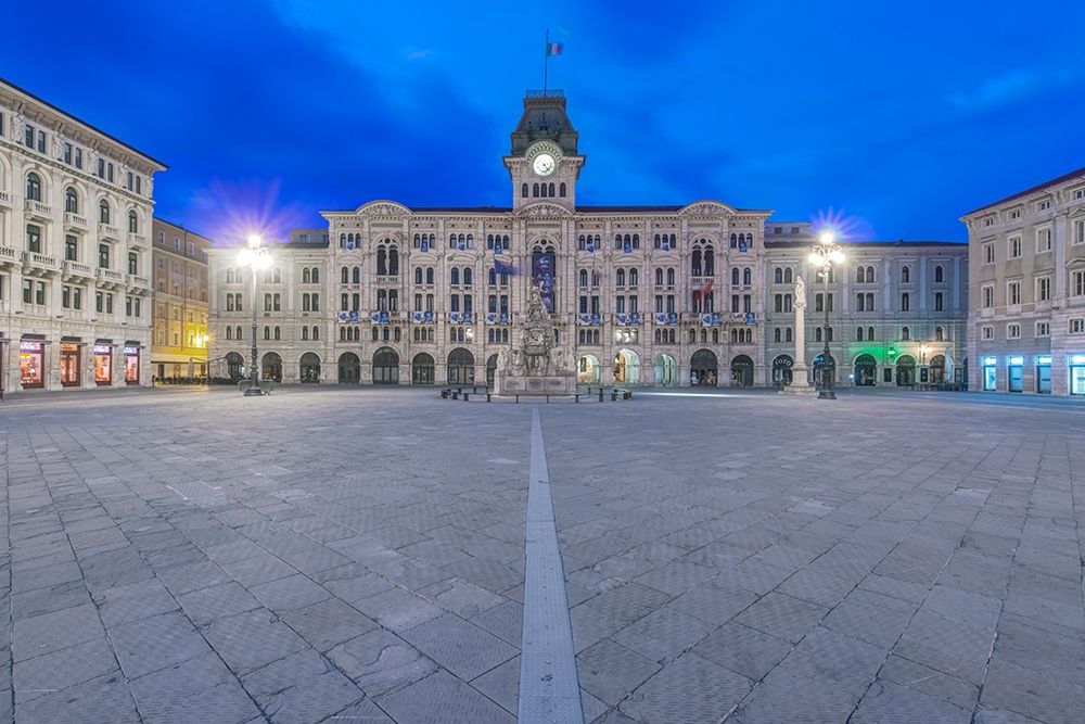 Italy-Trieste-Piazza Unita dItalia at dawn